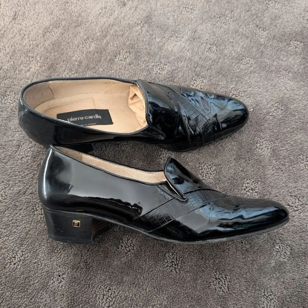 Pierre Cardin Black Patent Leather Men’s Shoes Size 7.5